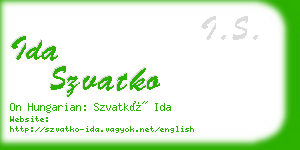 ida szvatko business card